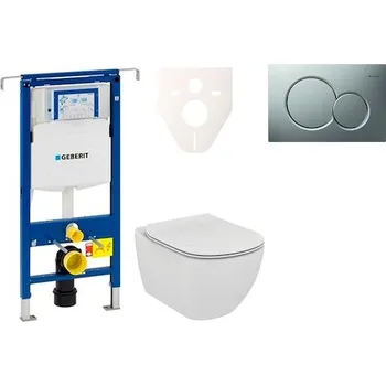 Cenově zvýhodněný závěsný WC set Geberit do lehkých stěn / předstěnová montáž+ WC Ideal Standard Tesi 111.355.00.5NE3