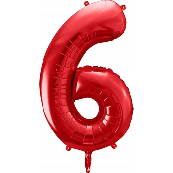 Balónek Foliový balónek „Číslice 6“ ČERVENÝ 100 CM