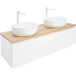 Koupelnová skříňka s krycí deskou SAT B-WAY 119x30x45 cm bílá lesk BWAY120WDOAKU2B