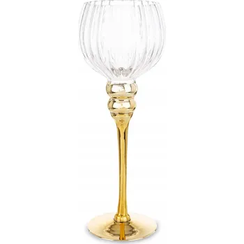 Svícen Zlatý kovový svícen, dekorace do obývacího pokoje, glamour styl, kalich