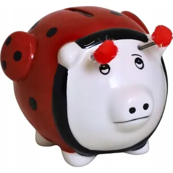 Pokladnička KERAMICKÉ POKLADNIČKA BERUŠKA PRASÁTKO V PUNTÍKÁCH DÁREK PRO KAŽDOU PŘÍLEŽITOST