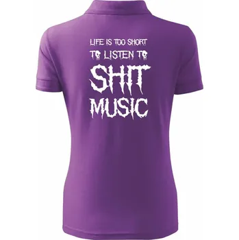 Metal font - listen music (Hana-creative) - Polokošile dámská Pique Polo - M ( Fialová )