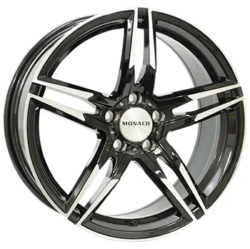 Alu kolo Alu kola MONACO WHEELS GP1, 17x7.5 5x112 ET45, černá lesklá + leštění