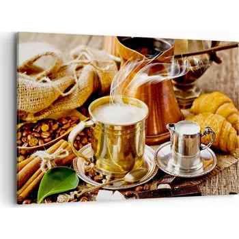 Obraz Velký obraz do obývacího pokoje xxl 120x80 káva moderní fotoobraz na plátně obrazy