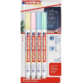 Křídový popisovač Edding 4085, na sklo a tabule, stříbrný