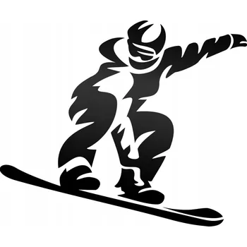 Reflexní nálepka SNOWBOARD - černá