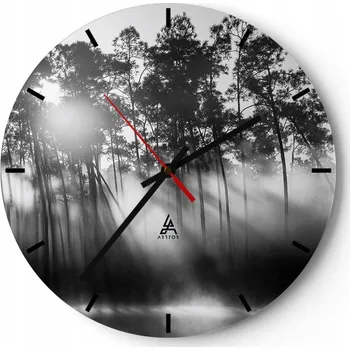 Hodiny Velké nástěnné hodiny 40x40 Krajina Skleněné hodiny Kulatý Tiché