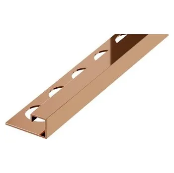 ukončovací lišta Lišta ukončovací "P" Eviso bronze lesk, nerez PVD, délka 270 cm, výška hrany 10 mm, FIPB0003