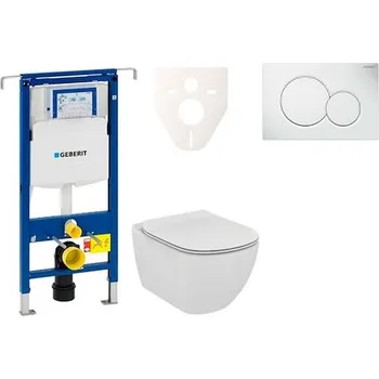 Cenově zvýhodněný závěsný WC set Geberit do lehkých stěn / předstěnová montáž+ WC Ideal Standard Tesi 111.355.00.5NE1