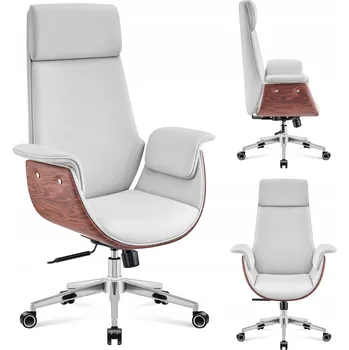 Obývací pokoj Otočné křeslo Markadler šedé umělá kůže s nastavením