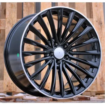 Disk Alu kola Racing Line Y5909B, 20x8.5 5x112 ET34.5, černá + leštěný límec (zátěžová)