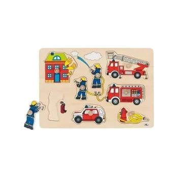 Dřevěná hračka Układanka z uchwytami - straż pożarna