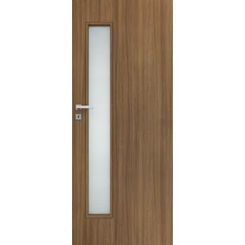 Interiérové dveře Interiérové deskové dveře STANDARD INVEST 70 s hranatým prosklením. Desková konstrukce s dřevěným rámem.