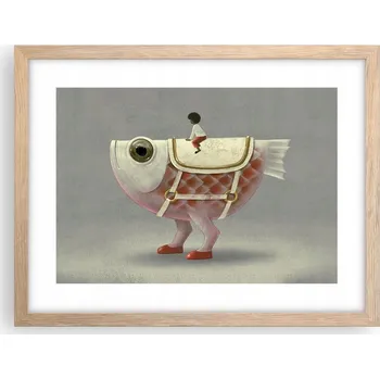 Obraz Obraz plakát v rámu světlý dub do obýváku 40x30 abstrakce foto na zeď