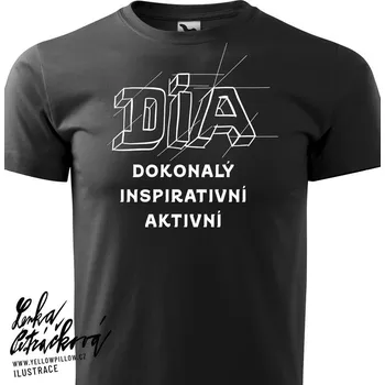 DIA triko text vel. S, černá, pánské