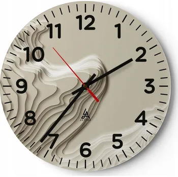 Hodiny Kuchyňské nástěnné hodiny 30x30 Abstrakce Moderní skleněné hodiny Tiché