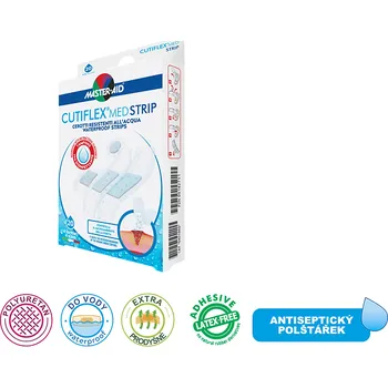 Náplast Antiseptická náplast s polštářkem, Cutiflex, průhledná, voděodolná