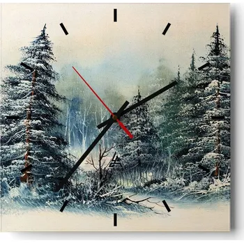 Hodiny Velké nástěnné hodiny 40x40 Krajina Skleněné hodiny Tiché