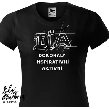 Pánské tričko DIA triko text vel. 146 cm/10 let, černá