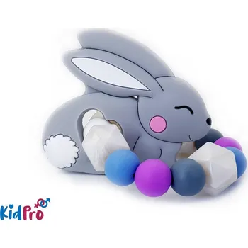 Silikonové kousátko Zajíček šedý