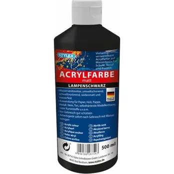 Vodová barva Akrylová barva 500ml černá matná