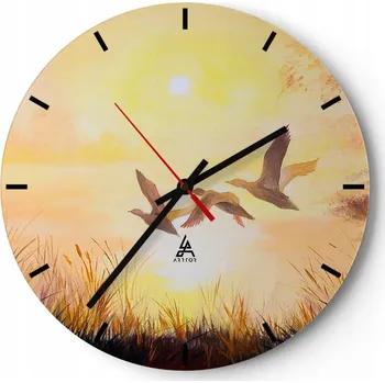 Hodiny Nástěnné hodiny do kuchyně 30x30 Natura Skleněné hodiny do obýváku Loft Tiché