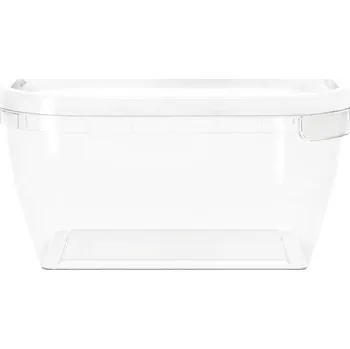 Jednorázové nádobí Obdélníkový kelímek s víčkem, transparentní, 1250 ml