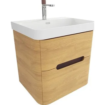 Koupelnový nábytek Koupelnová skříňka s umyvadlem SAT Fusion 57,5x53x45 cm dub medový mat SATFUSION260DMMWBA