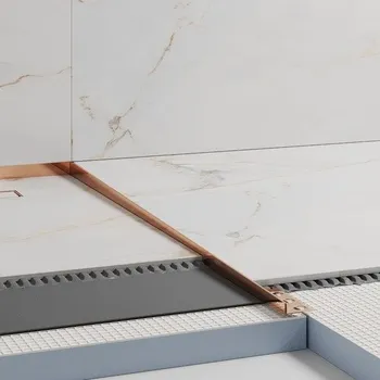 ukončovací lišta Spádový profil "T" Eviso bronze lesk, nerez PVD, délka 120 cm, výška hrany 11 mm, LSBR0101