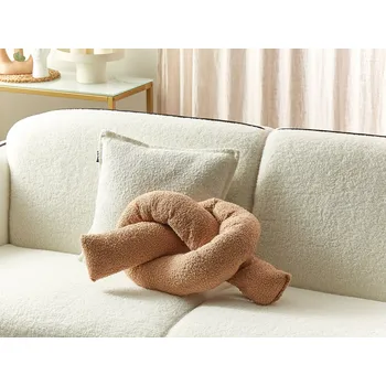 Polštář Polštář světle hnědý 172 x 14 cm plyšové čalounění dekorativní měkká výplň doplňky dekorace obývací pokoj ložnice Beliani