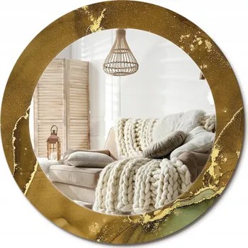 Zrcadlo Loftové závěsné zrcadlo s ozdobným skleněným rámem Metalické víry průměr 60 cm