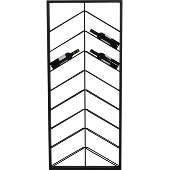 Stojan na víno Černý nástěnný kovový regál na víno počet lahví 16 70x160x6 cm Malbeo – Light & Living ID_1721536