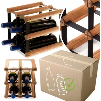 Obraz Stojan na víno RW-8 2x2 regál olejovaný na 4 lahve