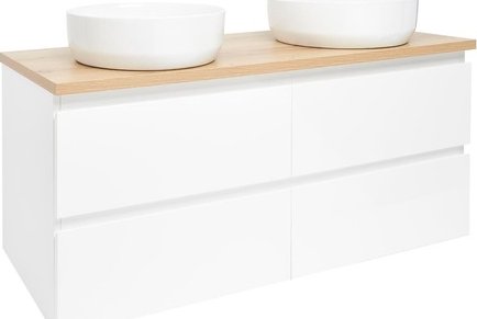 Koupelnová skříňka s umyvadlem SAT B-Way 119x50x45 cm bílá lesk BWAY2120WDOAKU2