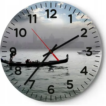 Hodiny Velké nástěnné hodiny 40x40 Krajina Skleněné hodiny Kulatý Tiché