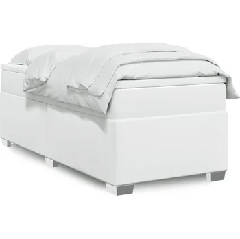 Postel vidaXL Box spring postel s matrací 90x190 cm umělá kůže [3285189] Barva: Bílá