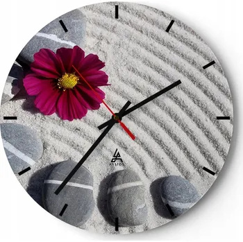 Hodiny Nástěnné hodiny do kuchyně 30x30 Květiny Skleněné hodiny do obýváku Loft Tiché