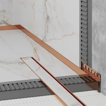 ukončovací lišta Spádový profil Eviso bronze lesk, nerez PVD, délka 150 cm, výška hrany 40 mm, LCBR0102