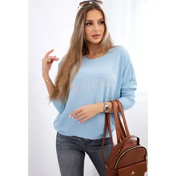 Dámská halenka Kesi Włoski Halenka s nápisem Fantastic modrý Kesi Włoski světle modrá 3237321