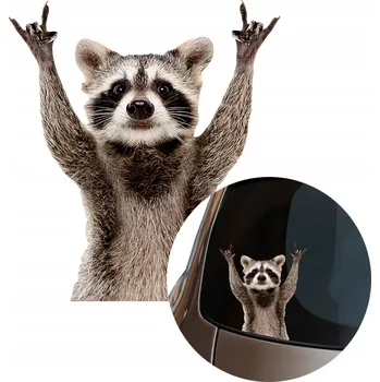 Samolepicí dekorace na vozidlo SAMOLEPKA Grafika na auto Sklo VESELÝ MÝVAL Zvířátko 13x15cm Barevná