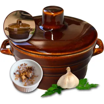 Hrnec HRNEC S VÍČKEM, KAMENINOVÝ SUD NA SÁDLO, KERAMICKÝ, K NAKLÁDÁNÍ 0,6 L