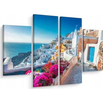 Obraz Obraz BUDOVY Moře Květiny Příroda 4 Díly 200x150