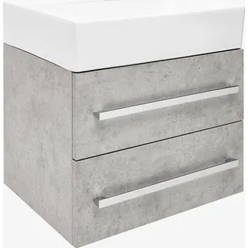 Koupelnový nábytek Koupelnová skříňka s umyvadlem SAT Cube Way 60x53x46 cm beton mat CUBE46602BESATCWL