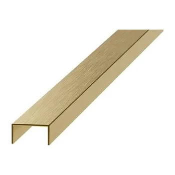 Podlahová lišta Lišta dekorační "U" Eviso gold kartáčovaný, nerez PVD, délka 270 cm, šířka 15 mm, EXGO0001