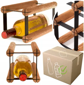 Stojan na víno Stojan na víno RW-8 1x1 regál olejovaný na 2 lahve