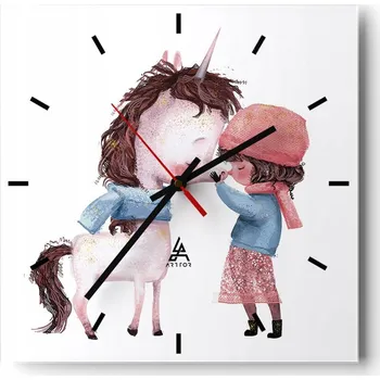 Hodiny Velké nástěnné hodiny 40x40 cm pro děti - Skleněné a tiché