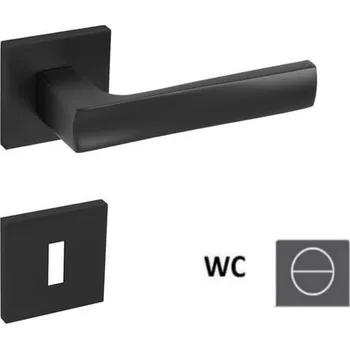 Dveřní kování Klika Naturel Holly WC knoflík černá matná HOLLYHRSQ6BSWC