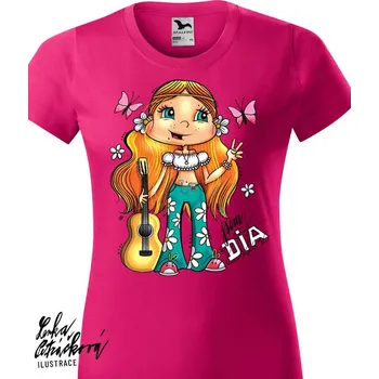 DIA triko Hippie vel. L, purpurová