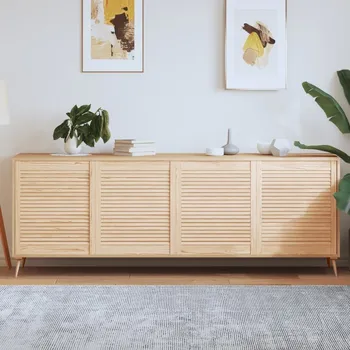 Stavební výplň vidaXL Nábytková dvířka lamelový design 4 ks 69x59,4 cm borovice [151132] Barva: Přírodní