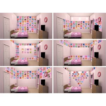 Fototapeta Walltastic Dekorativní Samolepky DISNEY - Koláž, růžová, 64 ks